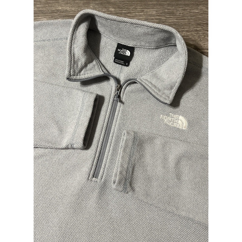 The North Face Men's Textured Cap Rock 1/4 Zip Fleece Light Gray Pullover XL